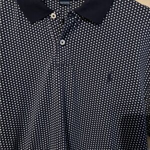 Ralph Lauren Navy and White Polka Dot Polo Shirt
